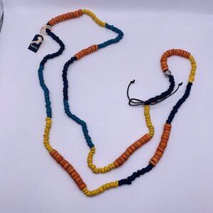 Bujibaja Beaded Necklace Multicolor Tribal Boho Handmade Long Strand Jewelry NWT